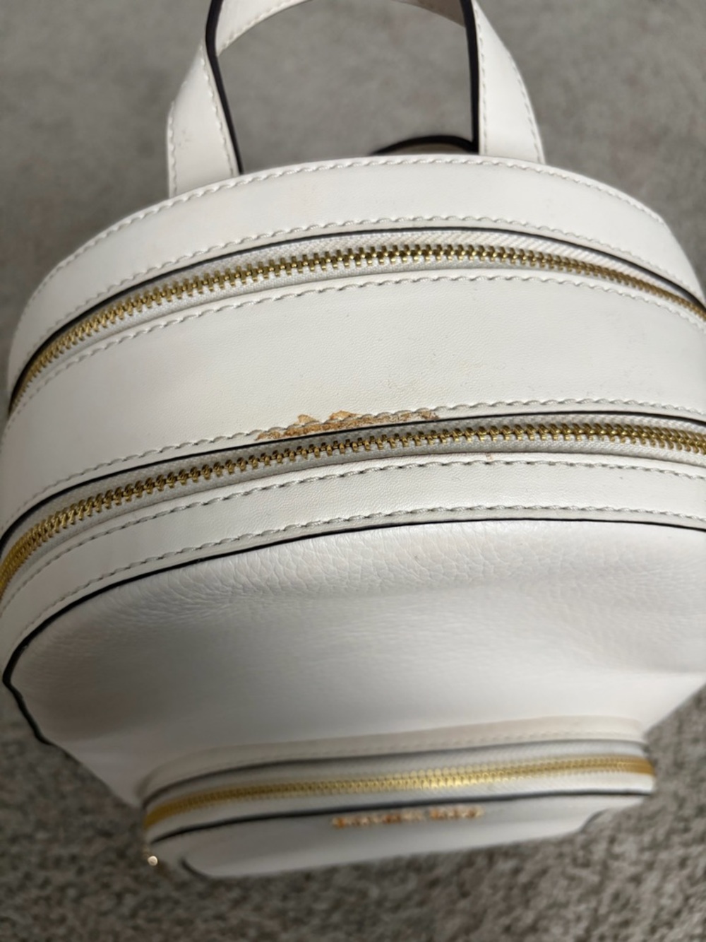 Michael Kors Cream Pebbled Leather Backpack with Gold Hardware - Picture 2 of 9